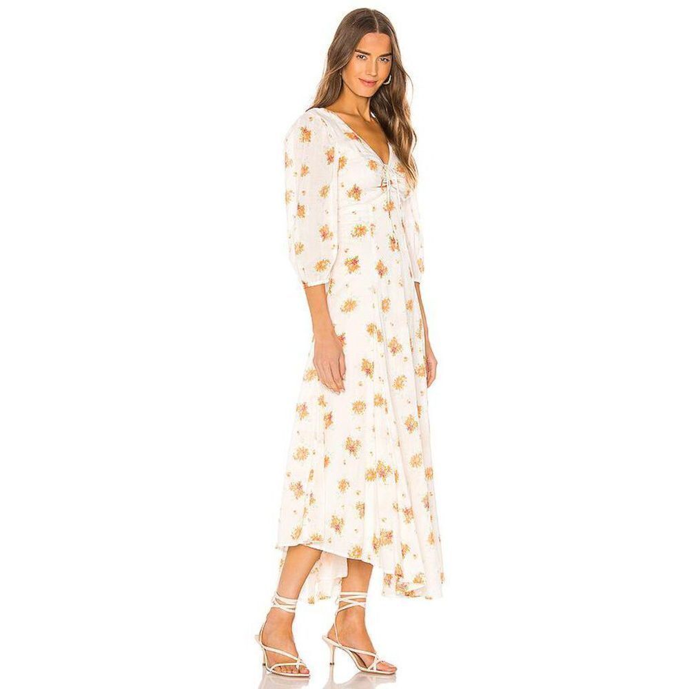 Free People - Sea Glass Floral Midi Dress Zinc Combo
